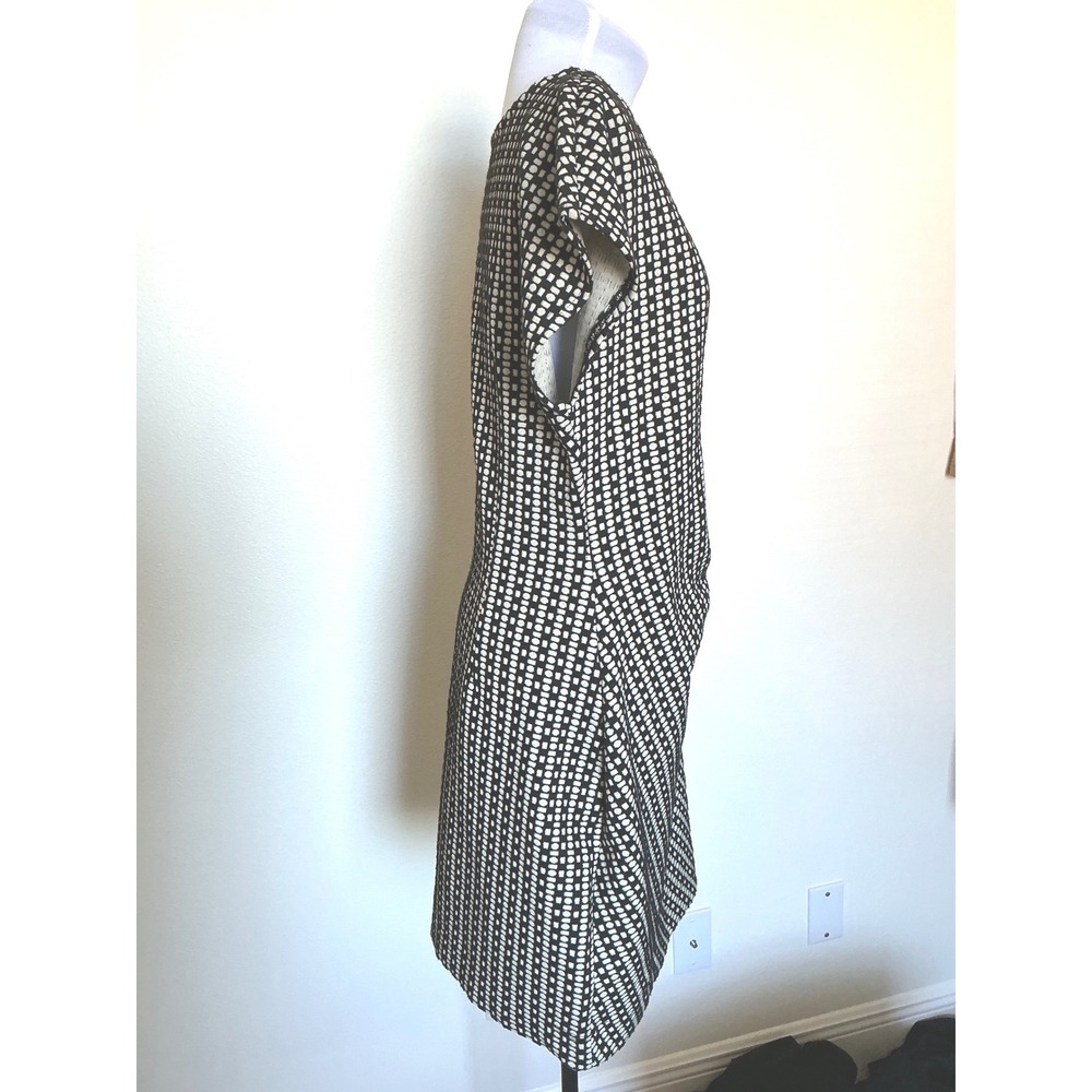 Anthropologie Saturday Sunday Isabel Dress M Black Ivory Geometric Ruched Tie - Picture 9 of 11
